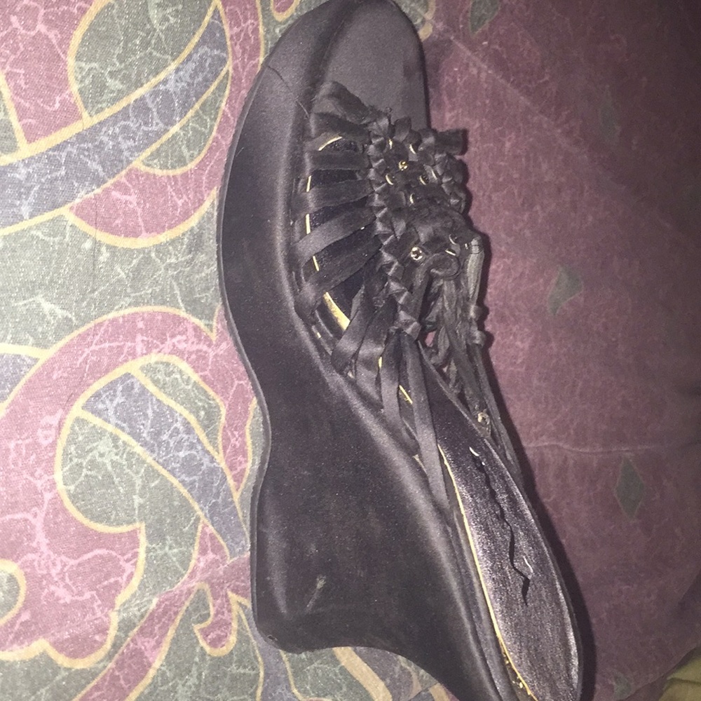 Black Open toe pumps